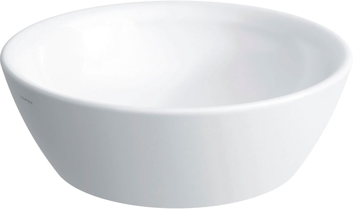 Opzetwastafel Rond - Wastafel Keramiek - Badkamer Inrichten - Duurzaam Keramiek - 420x165 mm - Wit