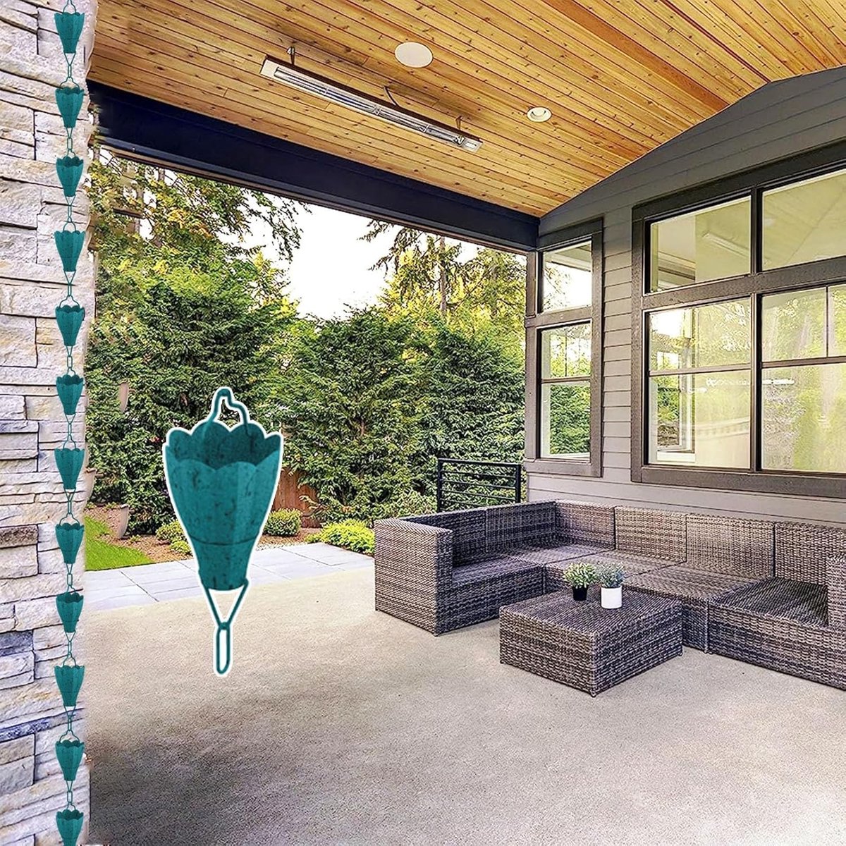 Regenkettingen - Regenpijp decoratie - Tuin decoreren - Eenvoudige installatie - Aanpasbare lengte - Stijl 6