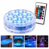 RGB Onderwater LED Verlichting met Afstandsbediening – 10 LED's – Waterdicht – Voor Vazen, Fonteinen & Bad