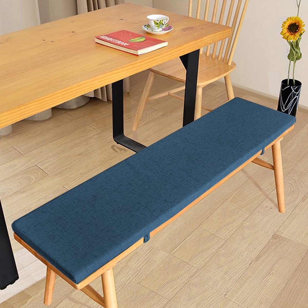 Tuinbankkussen - Stoelkussen Bank - Buiten Zitten - Waterdicht Ademend - 120 x 40 cm - Blauw