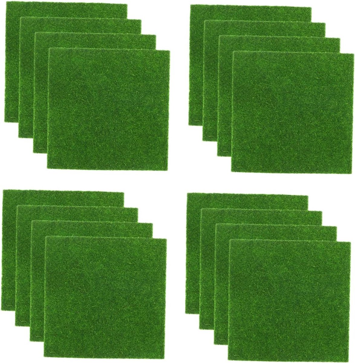 Kunstmos Matten - Nepmos Grasmat - Decoratie Knutselen - Onderhoudsvrij Groen - 15 x 15 cm - Groen