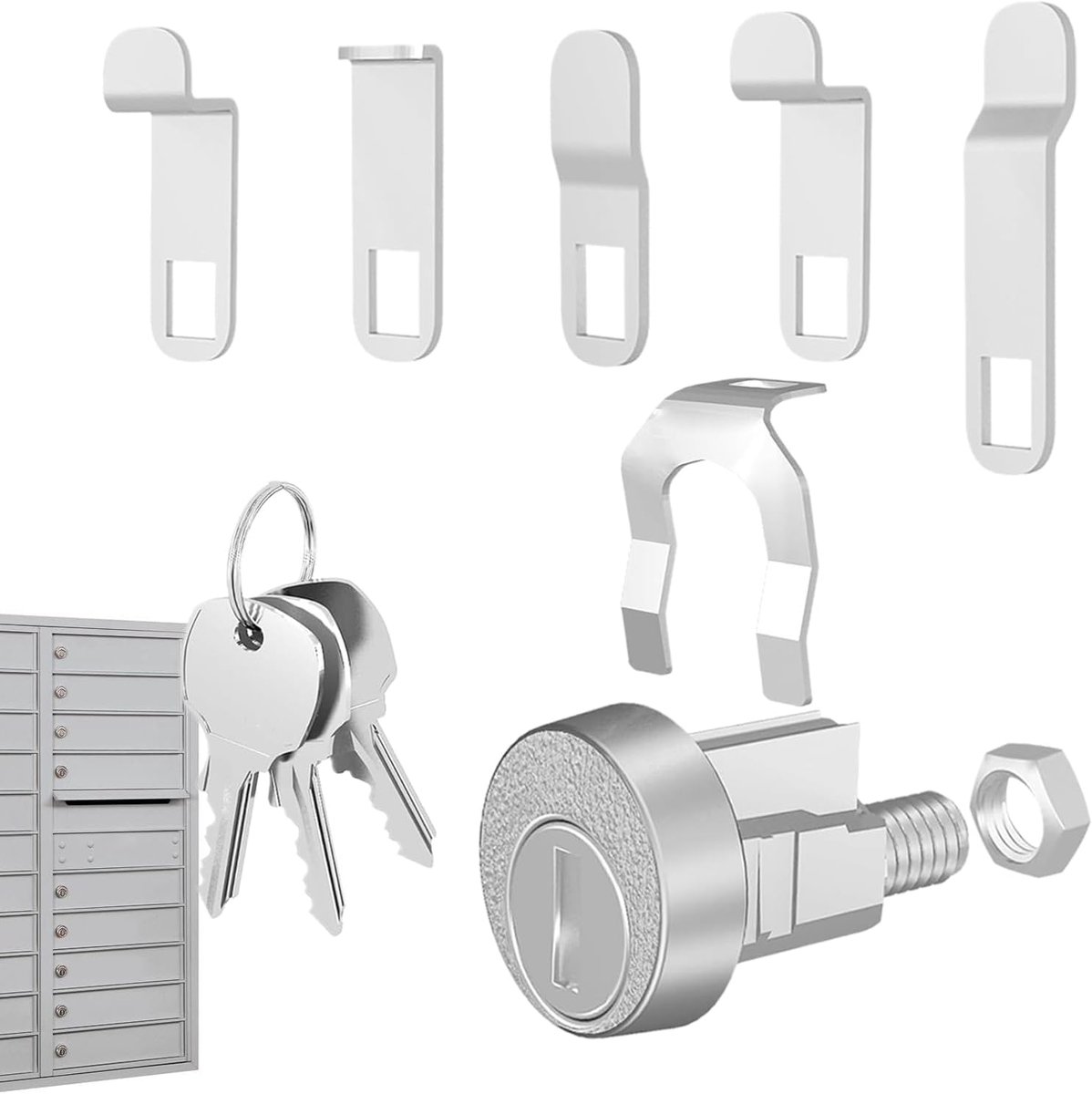 Brievenbusslot - Postkast slot Hangslot - Beveiliging van post - Montage zonder gereedschap - 10 x 5 x 1 cm