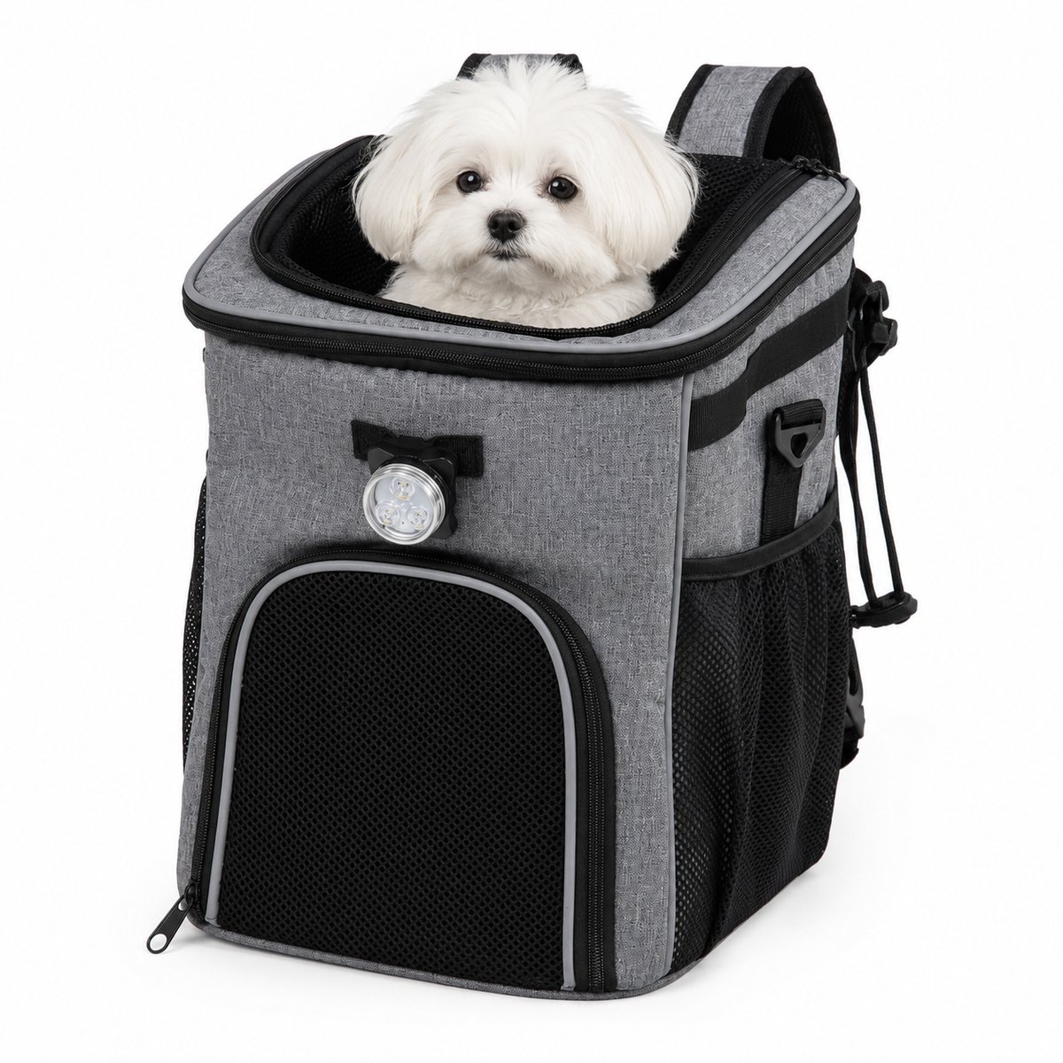 Gloovon® - Honden fietsmand - Honden fiets voorop - 30x30x37 CM - Afneembaar - opvouwbaar - Voor Honden tot 3 kg - Grijs