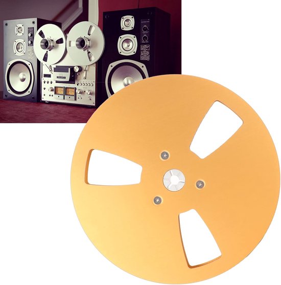Lege Haspel Spoel - Opwikkelspoel Band - Audio Opnemen - NAB Flens - 7 Inch - Goud — afbeelding 2