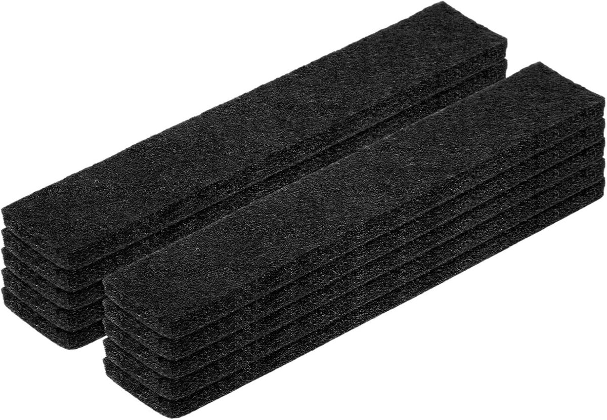 Viltstrips - Zelfklevende pads - Vloeren beschermen - Kras- en geluidswerend - 10 stuks - Zwart
