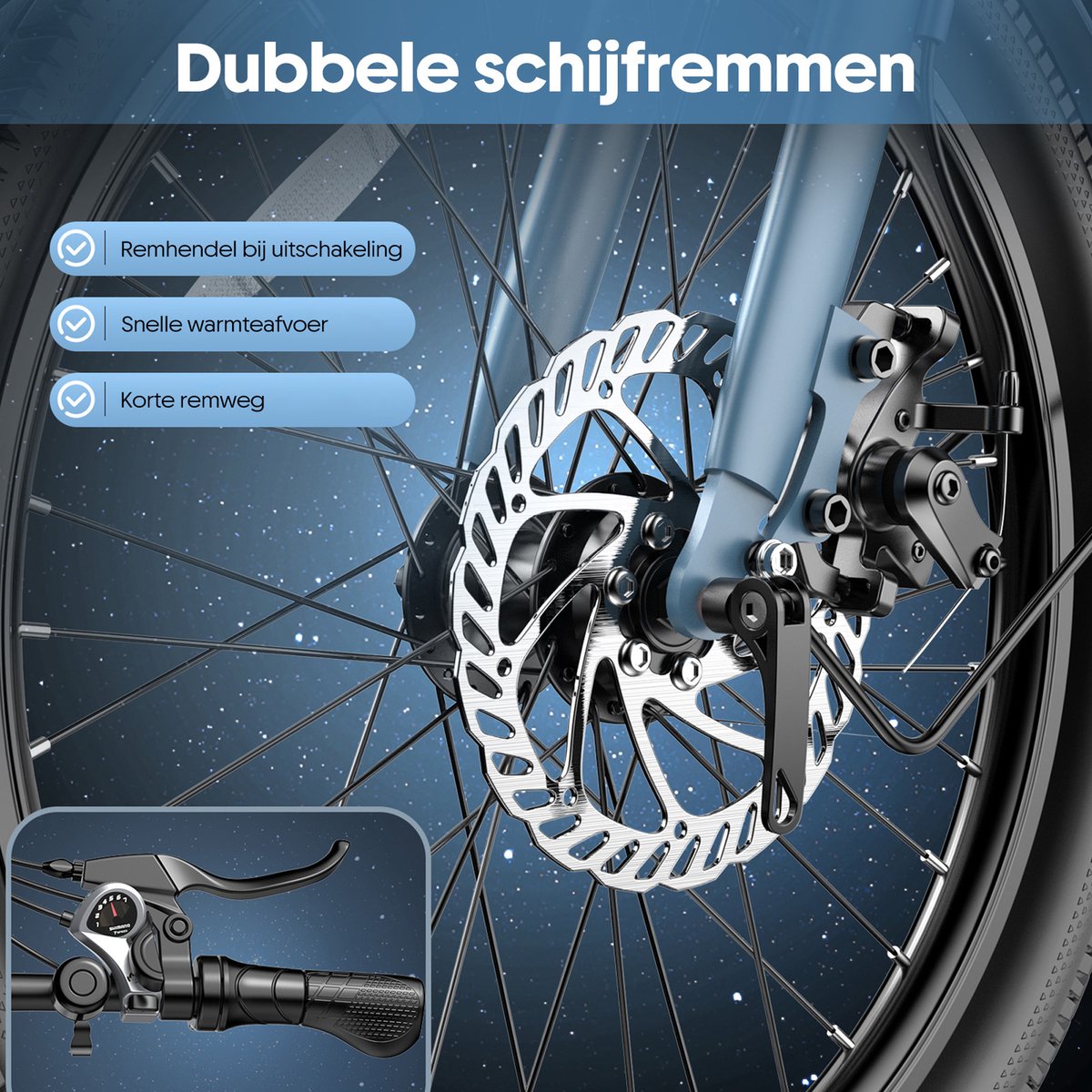 Fafrees F20 Light Elektrische Vouwfiets - 20 Inch City E-bike - 36V 20Ah Batterij - Tot 100km Bereik - Shimano 7-Versnellingen - Schijfremmen - Opvouwbaar - werkverkeer thumbnail 4