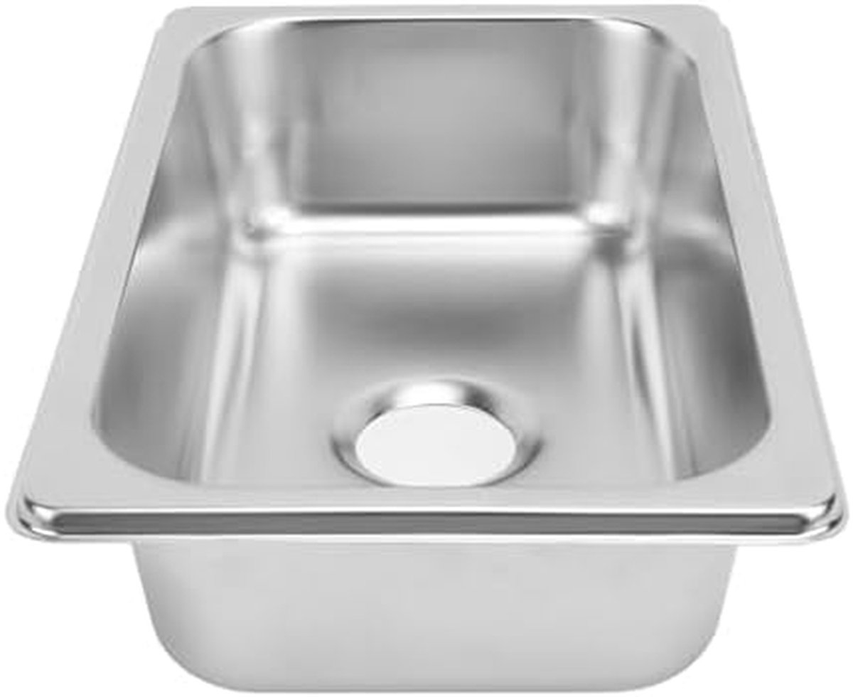 Vierkante Camper Spoelbak - Keuken Wastafel - Ruimte Besparen - Roestvrij Staal 304 - 26.5 x 16.2 cm - Zilver