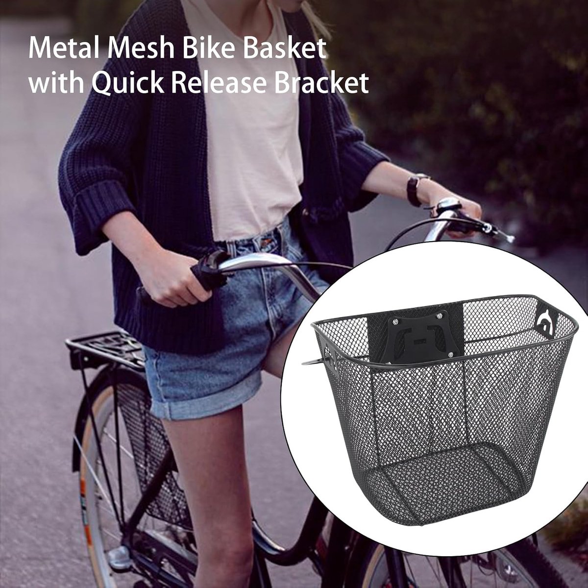 Fietsmand - Fietsaccessoire - Boodschappen Vervoeren - Snel Bevestigbaar - 35 cm - Zwart