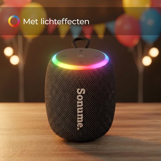 Sonume Go - Draadloze Bluetooth Speaker - 8 Uur Batterij - 360° Sound - Compact - Krachtig Geluid - Diepe Bass - IPX6 Waterproof - Zwart van Sonume — afbeelding 5