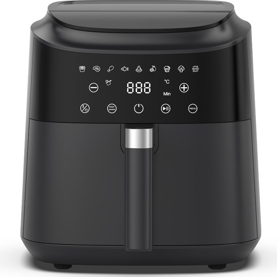 Airfryer - 6L inhoud - 1650W voor snel koken - 9 programma's...
