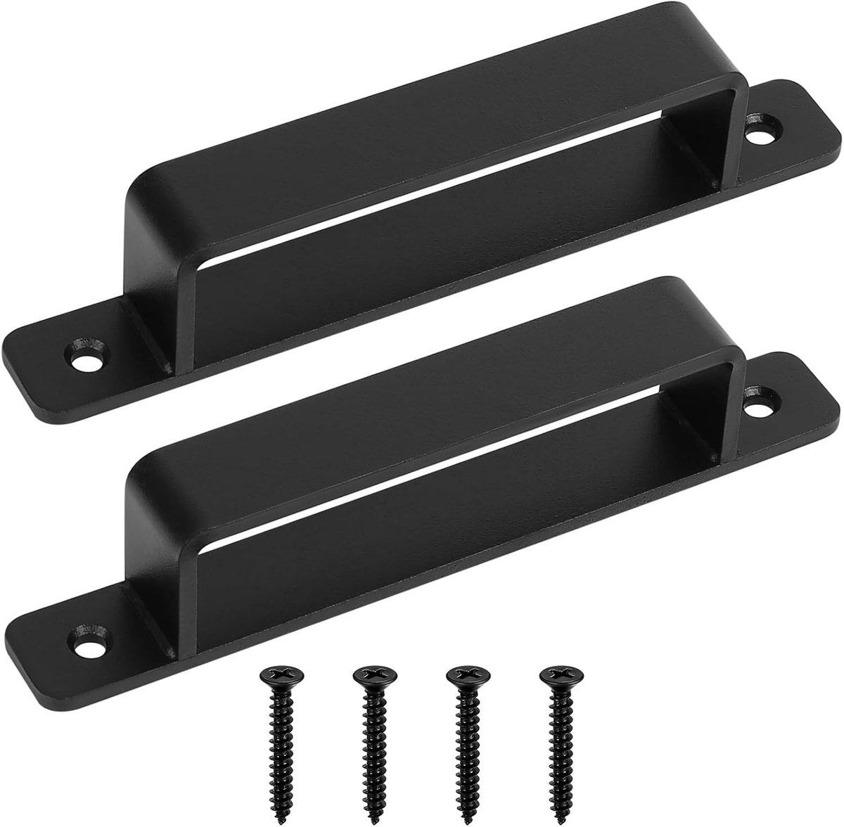Set van 2 Zwarte Deurgrepen voor Binnen en Buiten - 186mm Schuifdeurhandgreep voor Garage, Keuken en Meubels