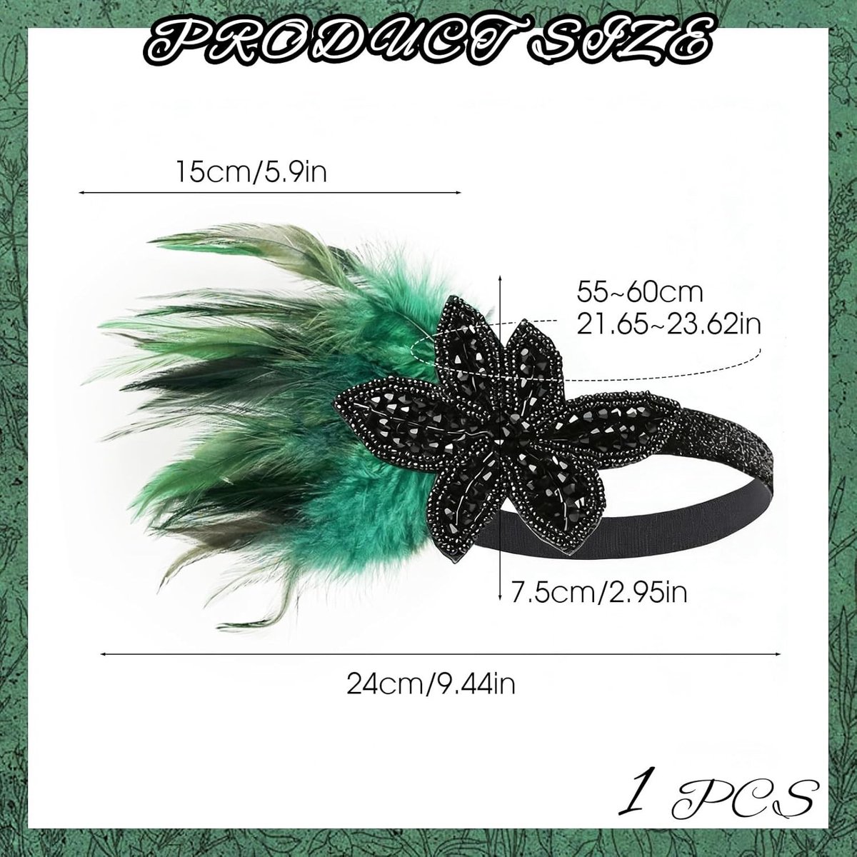 Vintage Flapper Hoofdband met Veertjes voor 1920s Kostuums, Perfect voor Gatsby Feestjes en Themafeesten, Accessoires voor Vrouwen en Ballen