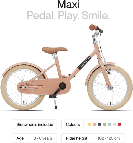 Veloretti Maxi Kinderfiets 16 inch - Roze - Kids 3-6 jaar van Veloretti — afbeelding 3
