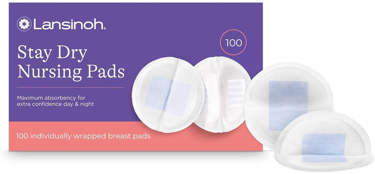 Lansinoh Stay Dry Disposable Nursing Pads – Wegwerp Zoogcompressen voor Borstvoeding (100 stuks)