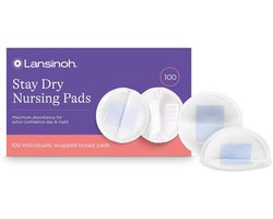 Lansinoh Stay Dry Disposable Nursing Pads – Wegwerp Zoogcompressen voor Borstvoeding (100 ) — 100 stuks