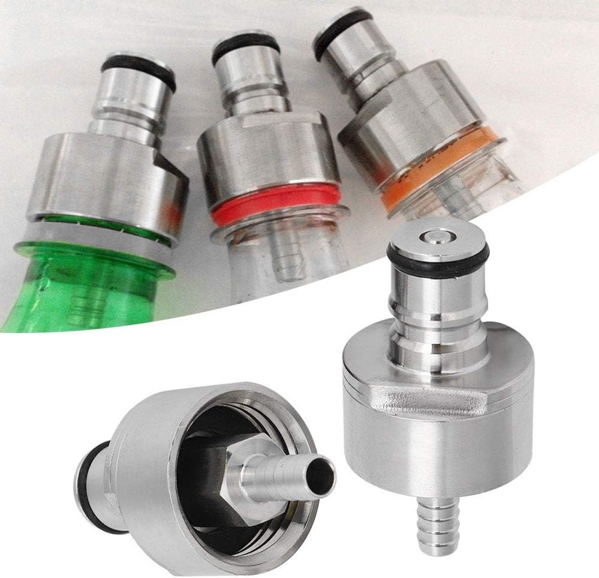 Carbonation Cap voor Thuisbrouwerij, Ball Lock Flesopener, Roestvrij Staal, Perfect voor Koolzuurhoudende Dranken en Flessen
