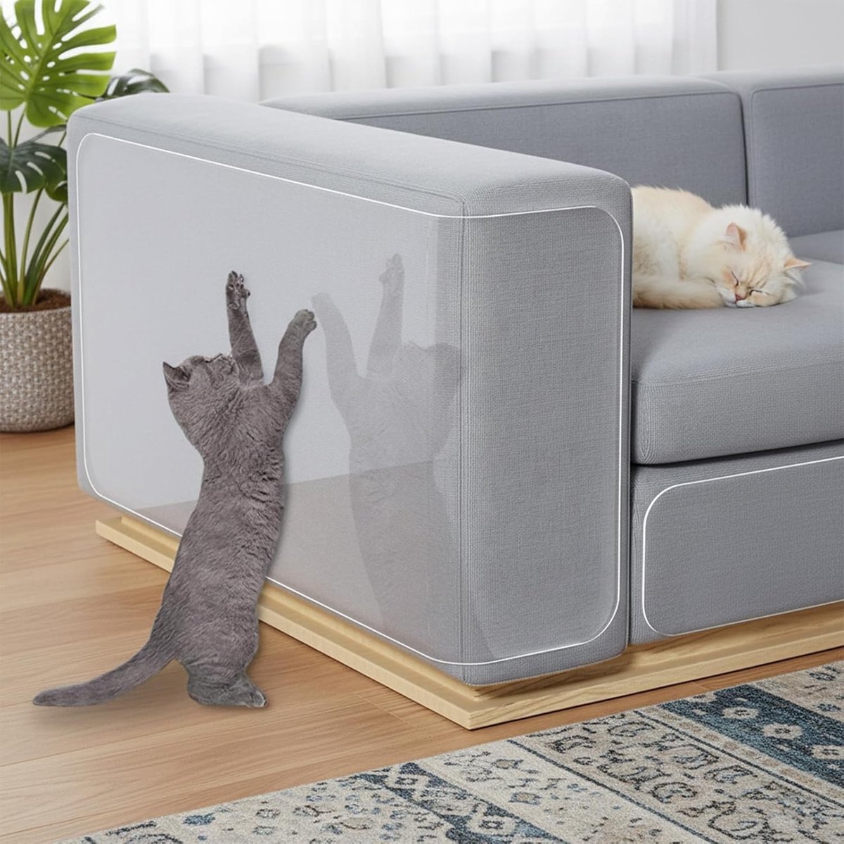 Krasbescherming voor meubels en deuren, 30 x 500 cm, transparant zelfklevend plakband, sterk en duurzaam pvc, ideaal voor katten en andere huisdieren
