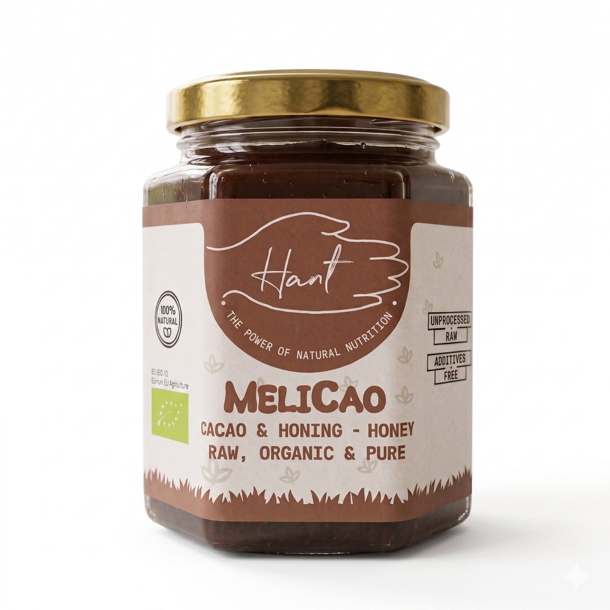 HANT | BIO - MELICAO Gezonde Chocopasta - Rauwe Honing met Cacao Choco – Ongefilterd + GRATIS LEPEL - 250g