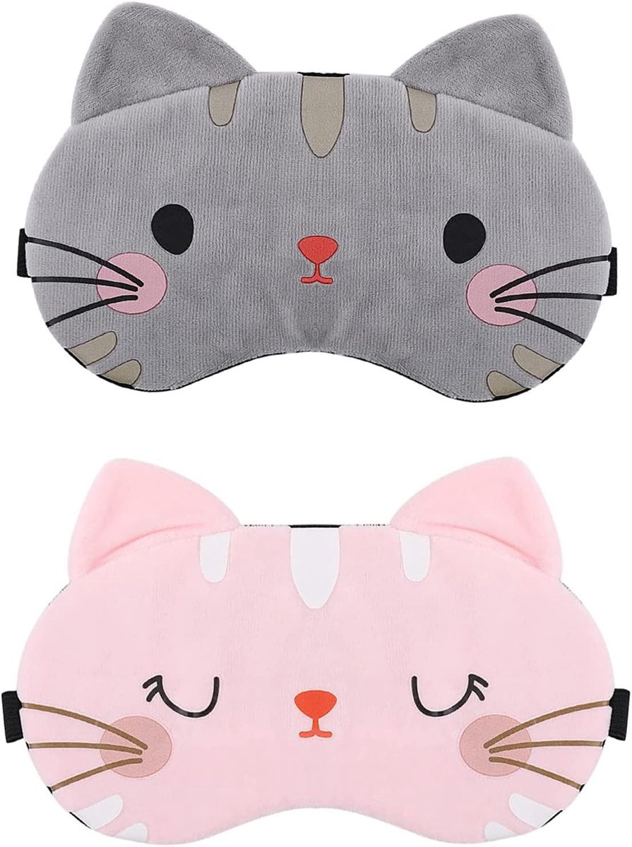 Zachte Slaapmasker Set met 2 Stuks - Verstelbare Oogmaskers voor Lichtblokkering, Ideaal voor Slapen, Nappen en Reizen