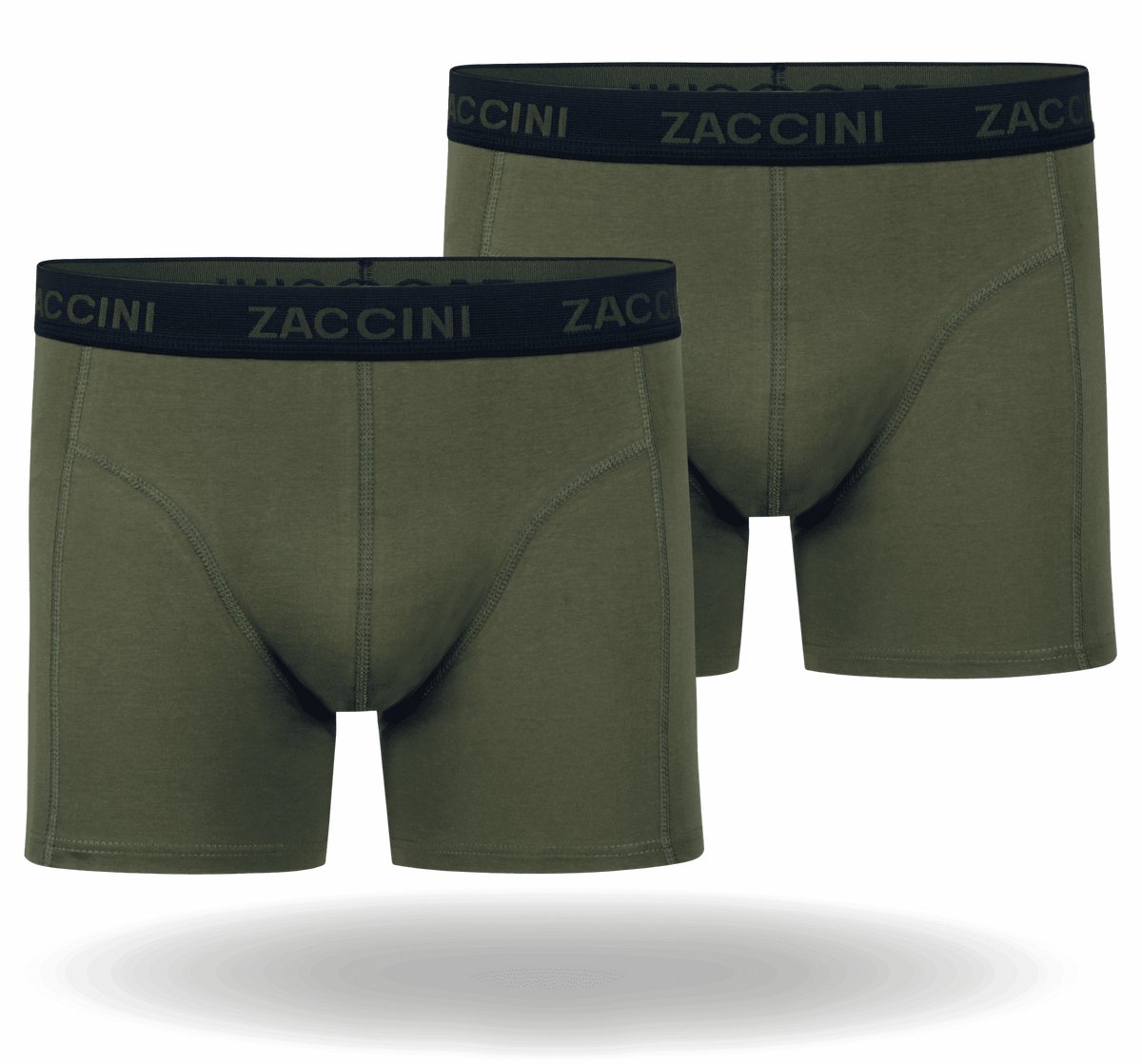 Zaccini Cotton Stretch Boxershorts - Groen - 2 stuks - Heren onderbroeken - Boxer - 95% Katoen - Maat M