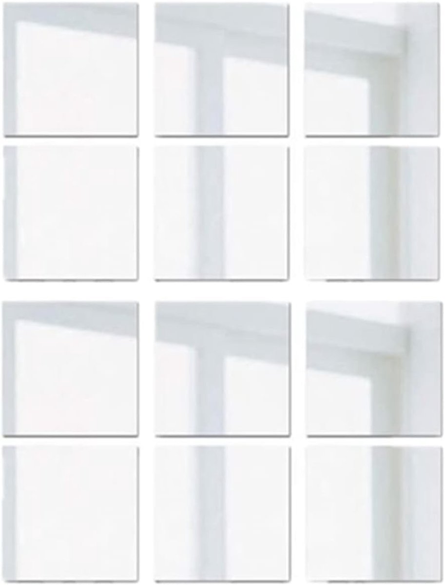 Decoratieve Zelfklevende Spiegeltegels - Zachte Spiegelkaarten voor School en Thuisdecoratie - Set van 6 Stukken