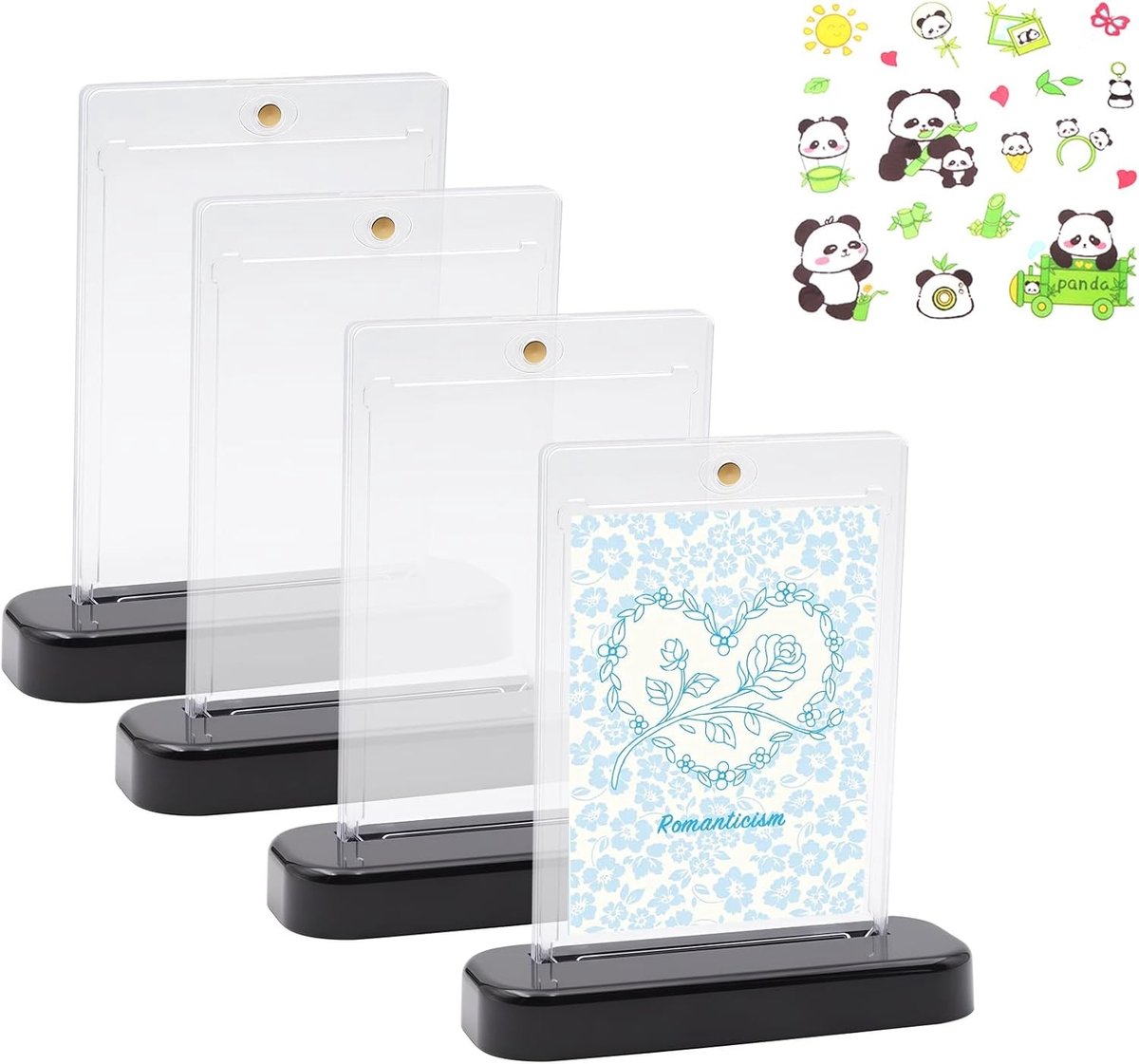 Set van 4 Magnetische Kaart Houder voor Trading Cards, Sterke Bescherming voor Pokémon en Yu-Gi-Oh Kaarten, Ideaal voor Verzamelingen en Presentatie