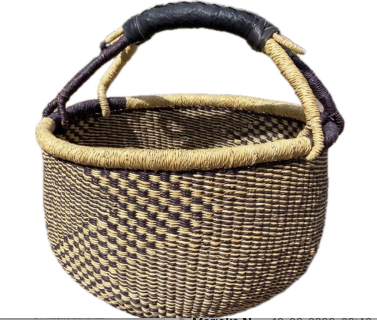 Mand met leren handvat - Pomme Chatelaine.NL