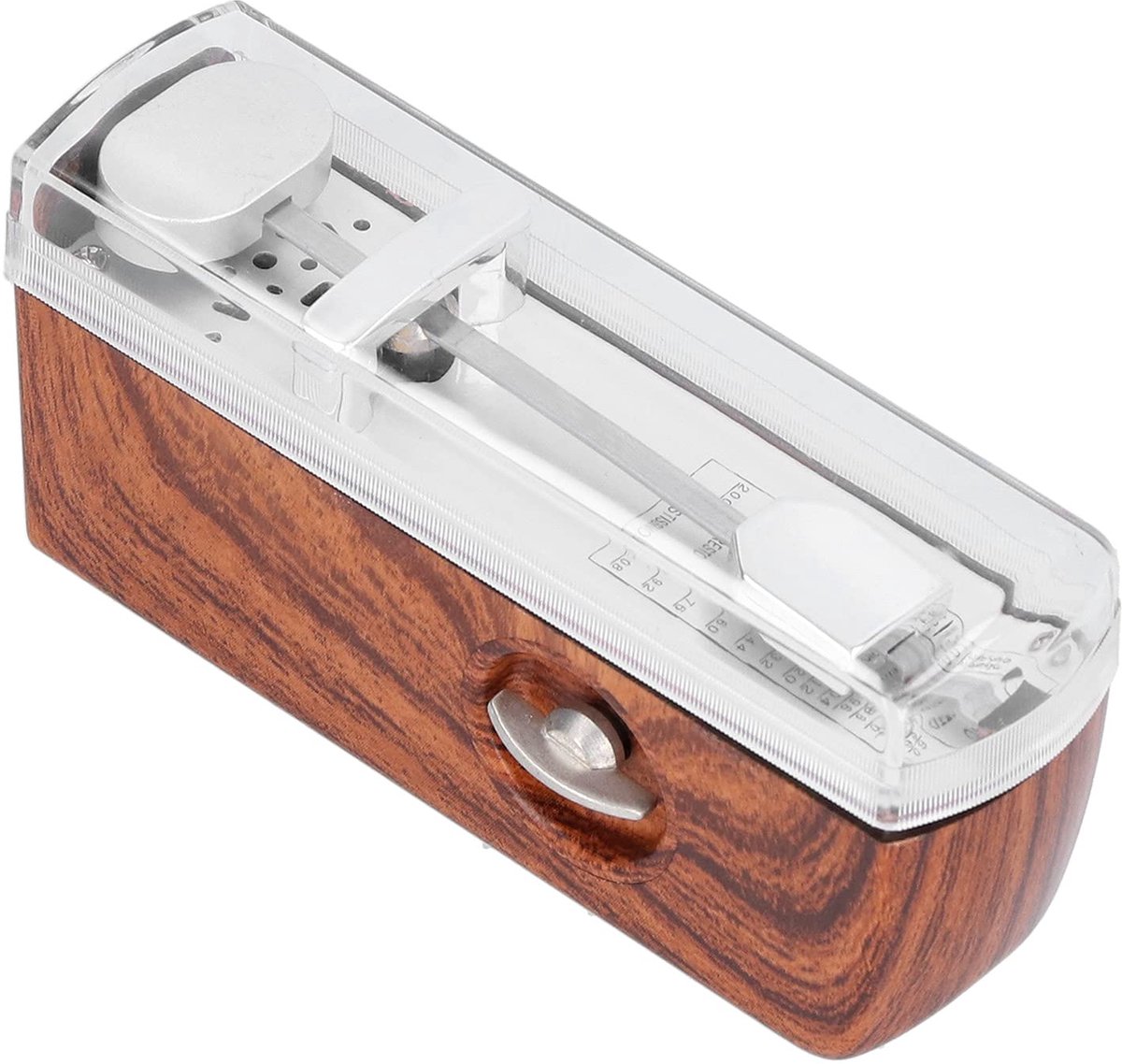 SnelShoppen - Mini Mechanische Metronoom - Universele Draagbare Traditionele Metronoom voor Piano, Ukulele, Gitaar, Viool - Natuurlijke Houtkleur, Per
