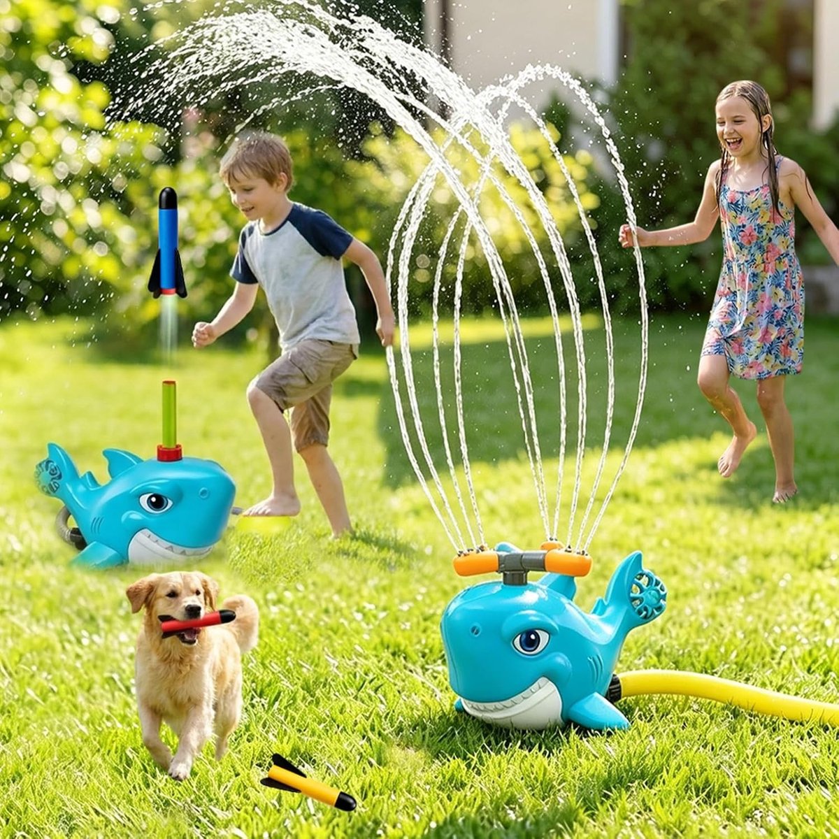 Speelgoed spray voor kinderen met haai en raket thema - Creatief en leuk voor buitenactiviteiten