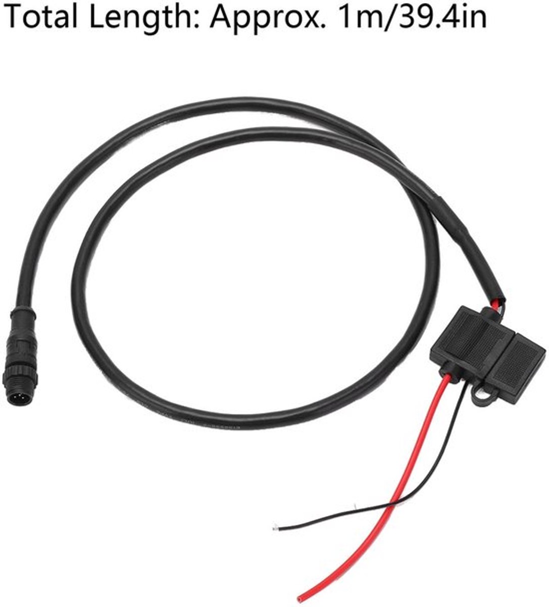 N2K Kabel - 2000 - Mannelijke Power Kabel met Zekering - 1m - Hoogwaardig ABS - Geschikt voor Garmin Netwerken - 5 Pin