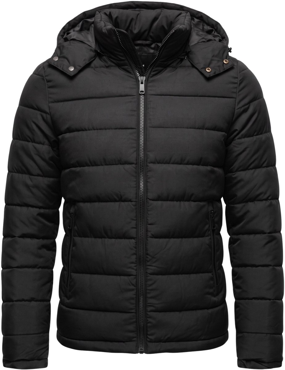Heren Jack met Capuchon - Slim Fit - Tussenjas Heren - 8210 - Zwart