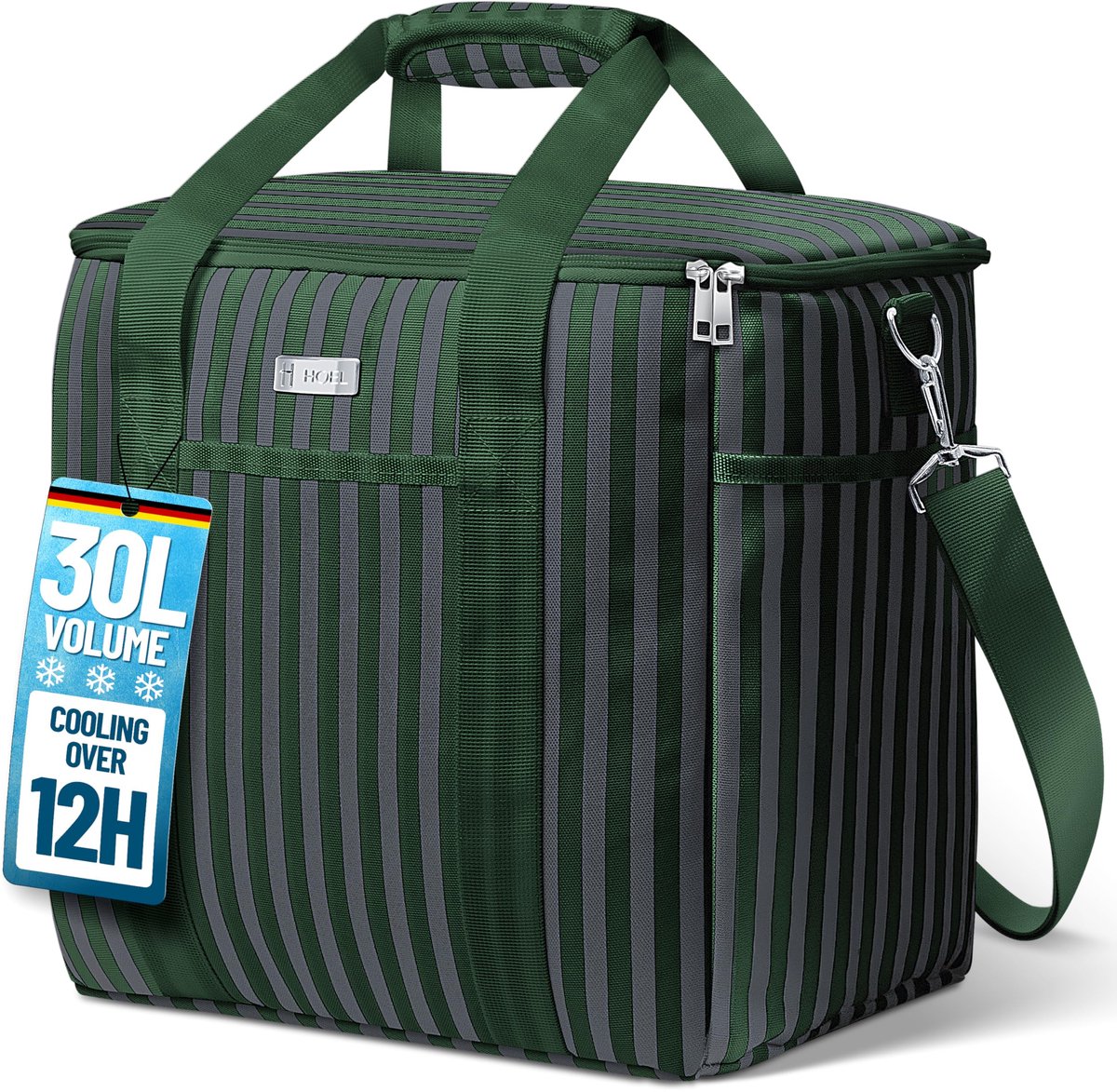 SnelShoppen - Grote Hoel Koeltas 30 Liter, Opvouwbare Geïsoleerde Thermotas, Waterdicht en Lekvrij voor Auto, Winkelen, Picknick, Lunchtas
