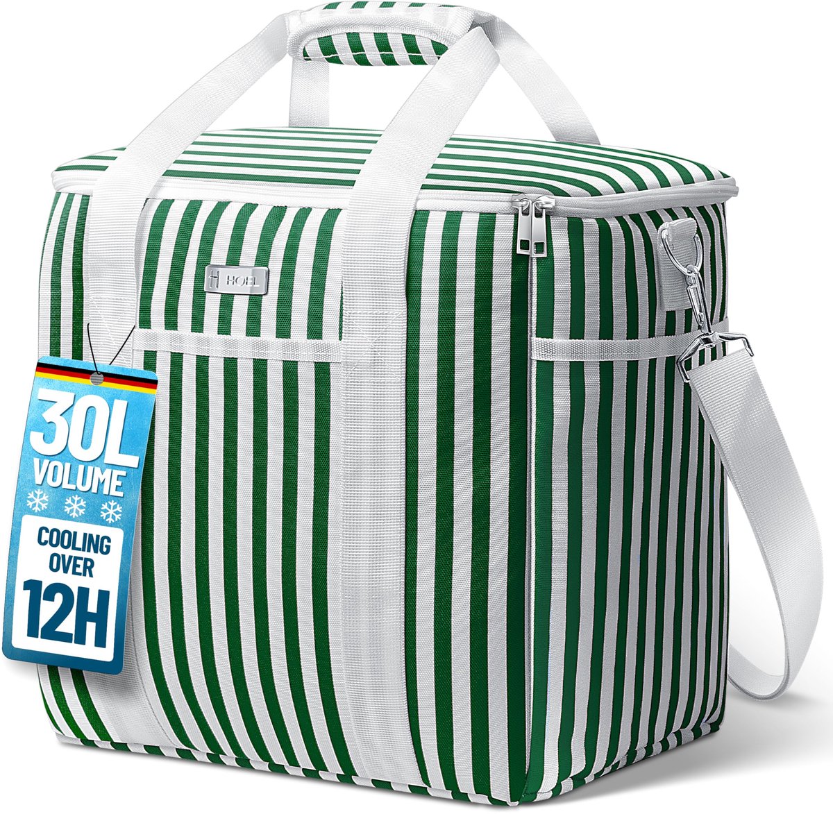 SnelShoppen - Grote Opvouwbare Koeltas 30 Liter, Waterdichte en Lekvrije Lunchtas voor Auto, Winkelen en Picknick, Ideaal voor Feest en Camping
