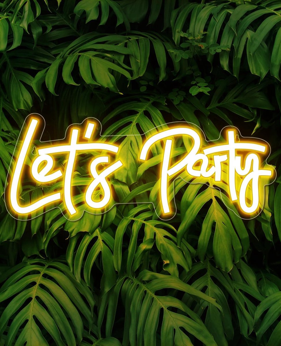 SnelShoppen - Let's Party Neon Tekens, Arrinew LED Neon Licht voor Wanddecoratie, Feestverlichting, Kunst Decoratief Neonlicht voor Vrijgezellenfeest,