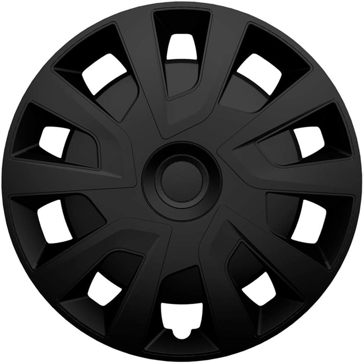 SnelShoppen - 4-Delige Wieldoppenset Revo-VAN 16-Inch Zwart - Stijlvolle Wieldoppen voor Auto - Bescherming en Verfraaiing