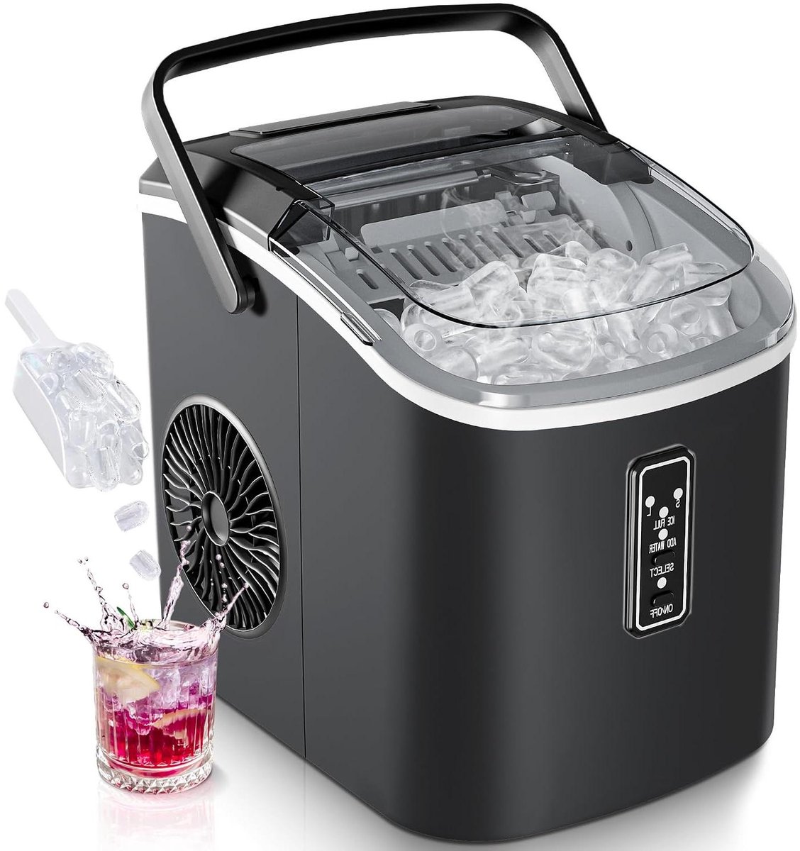 IJsmaker - IJsblokjes machine - Drankjes Koelen - Zelfreinigend - 12kg Per Dag - Zwart