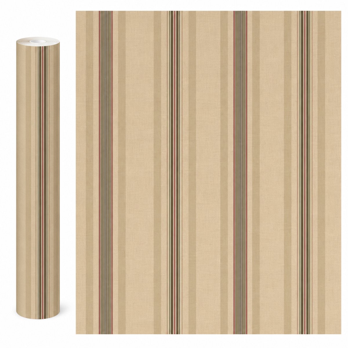 York Sure Strip Behang – Beige Gestreept – Vliesbehang – Prepasted – Afwasbaar – 52 cm x 10 m