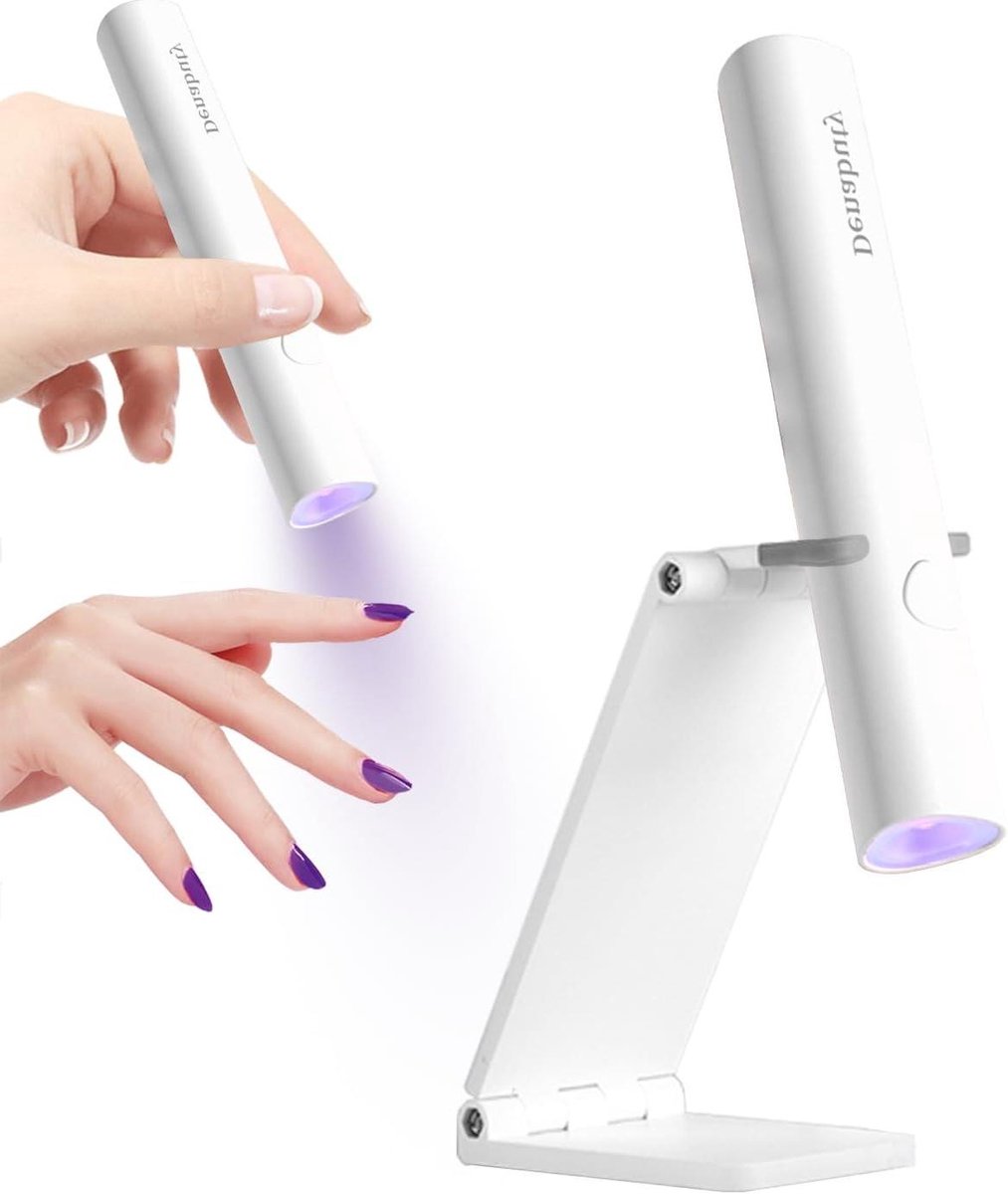Mini Nagellamp - UV LED Dryer - Gelnagels Uitharden - Opvouwbare Standaard - 113 cm - Wit