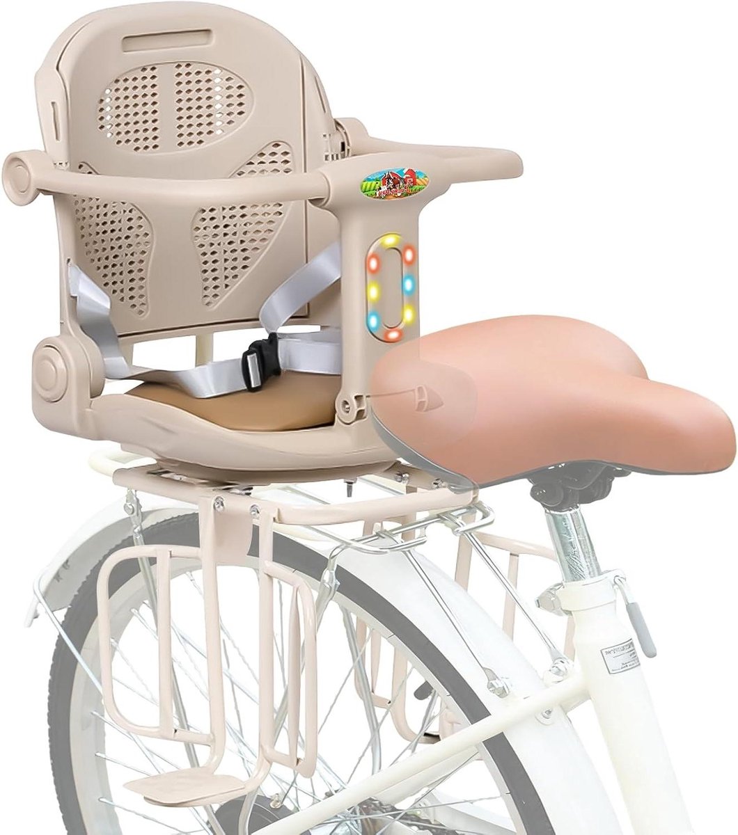 Kinder Fietsstoel - Achterzitje Kinderen - Veilig Fietsen - Comfortabel Rugsteun - 44 x 34.5 x 20.9 cm - Wit