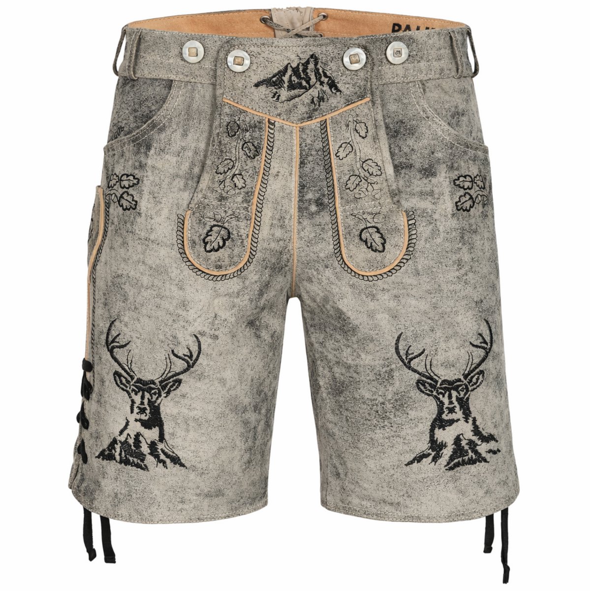 PAULGOS heren-traditionele lederen broek, kort - HK4 ANTIK - echt leer - verkrijgbaar in 3 kleuren - maat 44 - 60