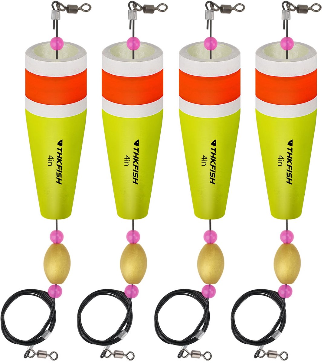 SnelShoppen - THKFISH Visdobbers Popping Dobbers Vissen Knallende Kurk Forel Vlotter Rig Gewogen 35g Groen 4 Stuks voor Zout Water Inshore Vissen
