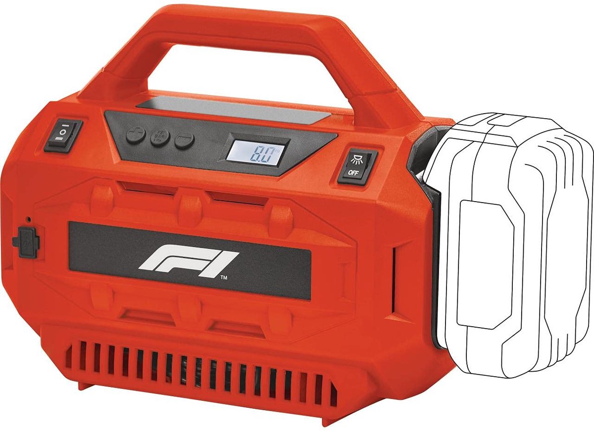 SnelShoppen - Hybride Luchtcompressor 12V, Autocompressor tot 11 Bar, Luchtpomp met Display, Uitschakelfunctie voor Banden en Ballen, Ideaal voor Camp