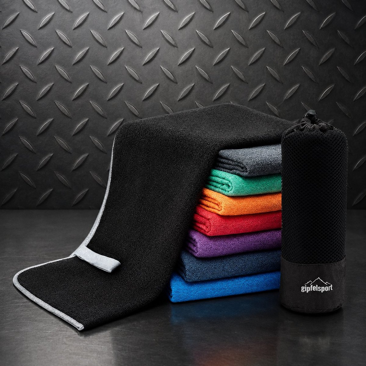 Microvezel Handdoek M 110x50cm - Antraciet - Sneldrogend Reishanddoek Sport & Fitness