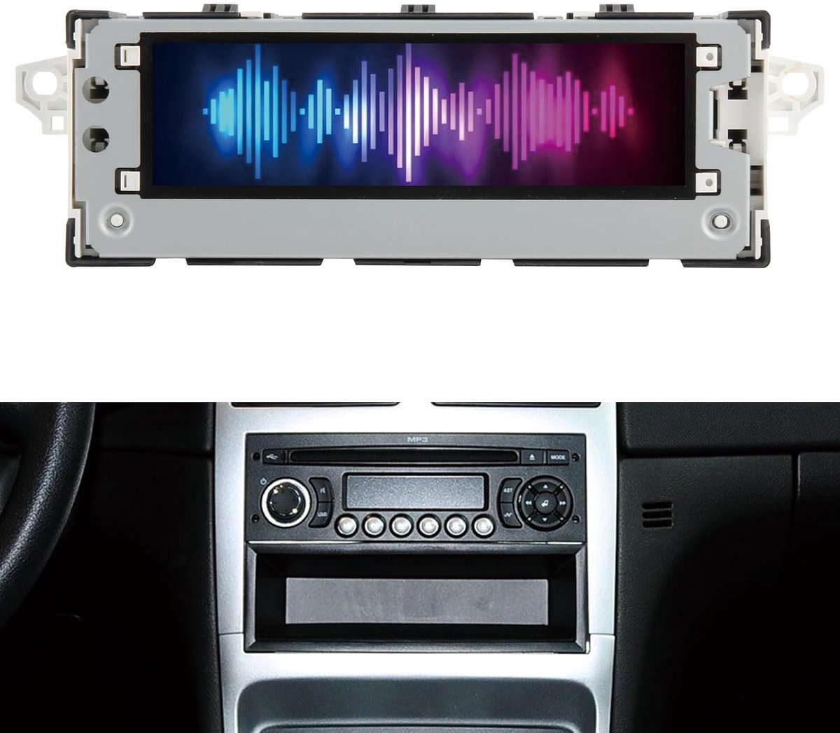 SnelShoppen - LCD-scherm met frame voor Peugeot 301 307 407, multifunctioneel autoradio bedieningspaneel, OEM9804494380, auto-accessoires