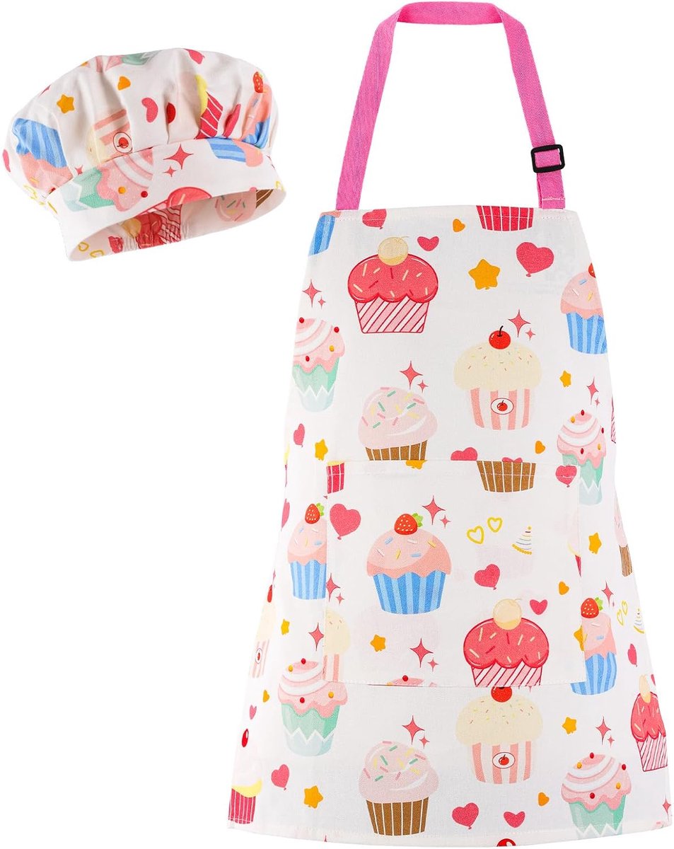 Kinderschort 100% Katoen - Universeel Schort met Zakjes - Geschikt voor Koken en Bakken - SnelShoppen