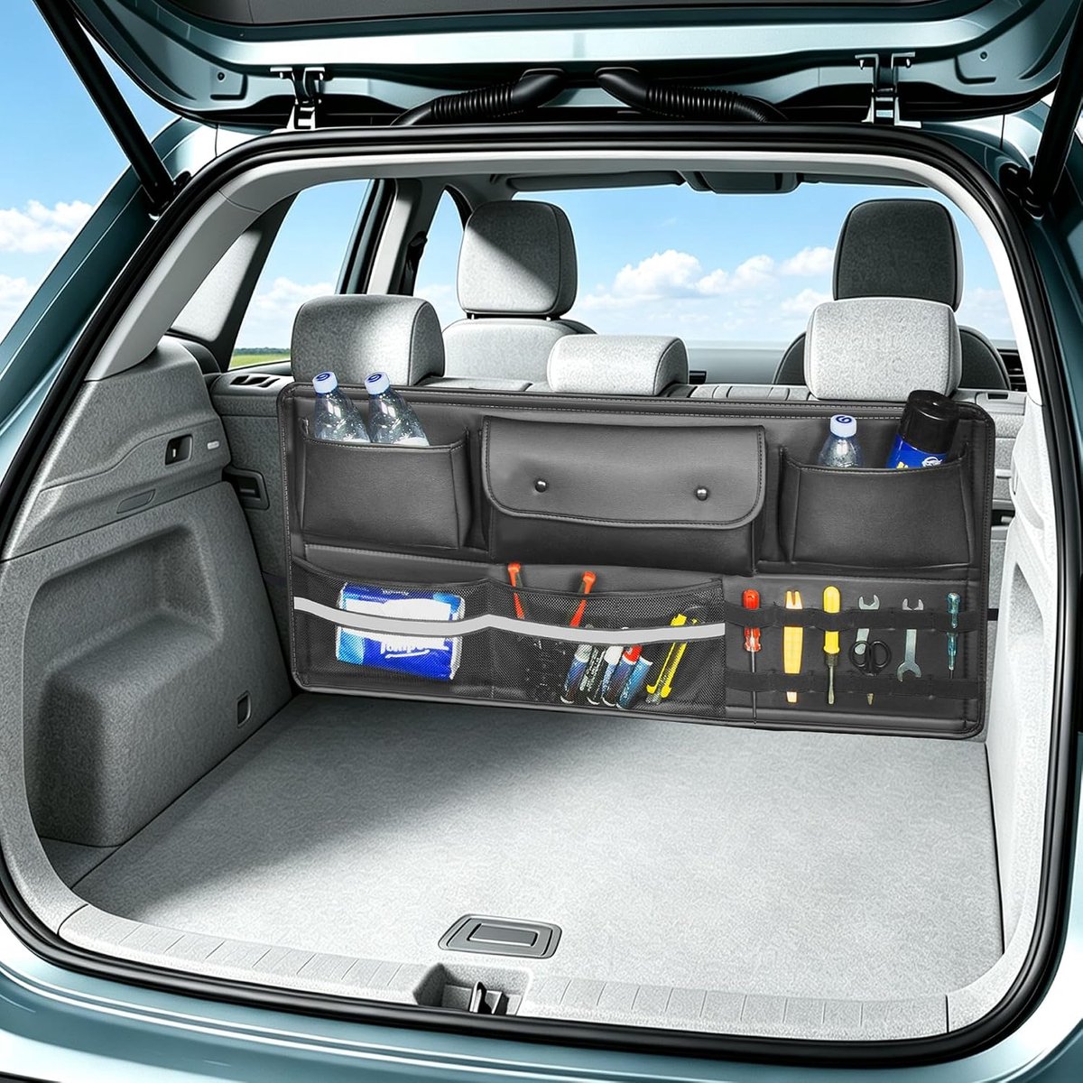 Trunk Organiser, Trunk Organizer for Hanging with Adjustable Straps Trunk Storage for Car, SUV, Van - ShopVlot