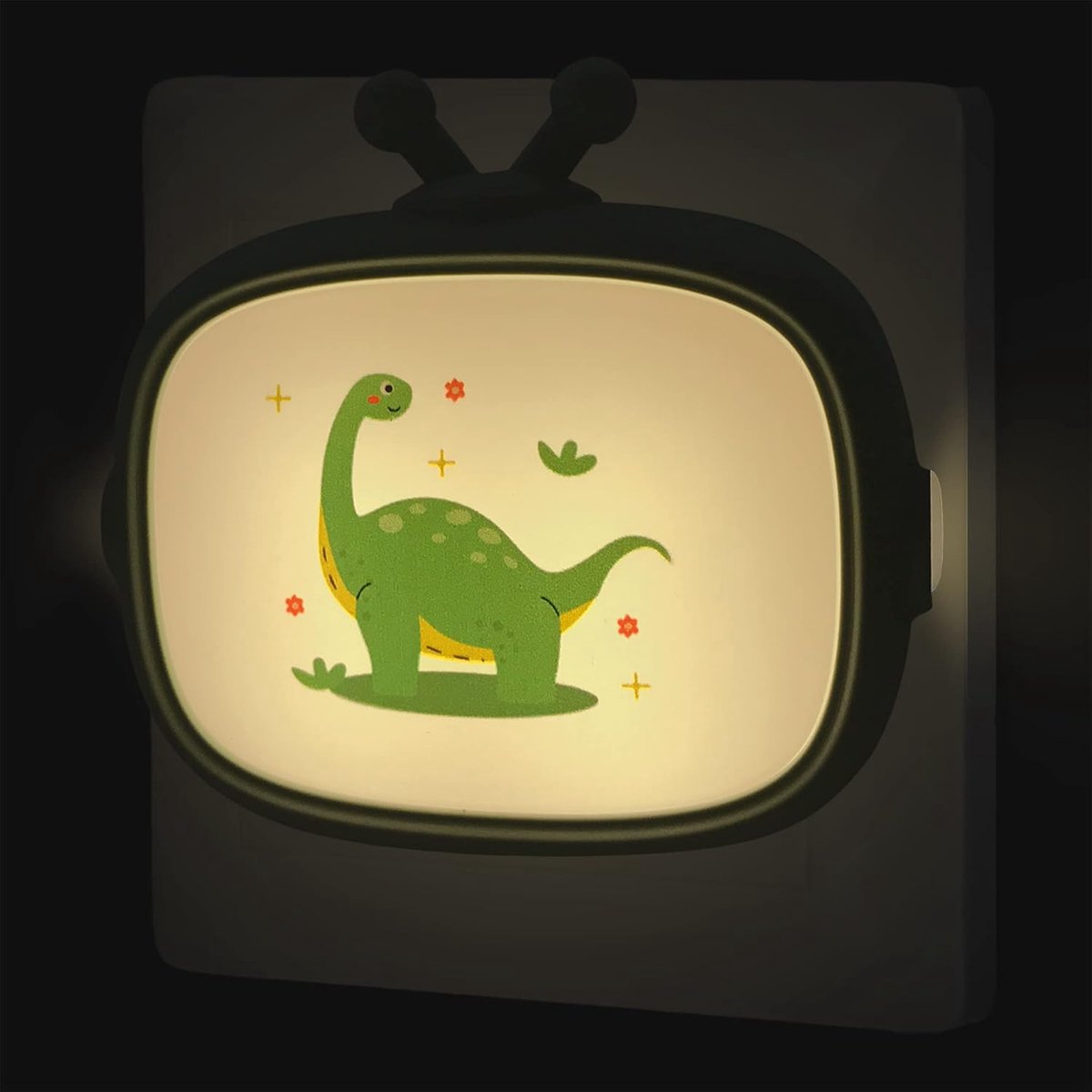 Automatic Night Light for Kids Bedroom, Mini TV Shape, Cute Dinosaur Print - ShopVlot