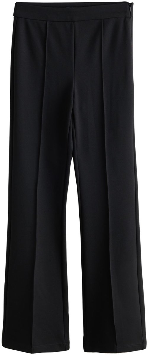 Next - Dames - Bootcut broek van pontestof met plooitjes - Zwart