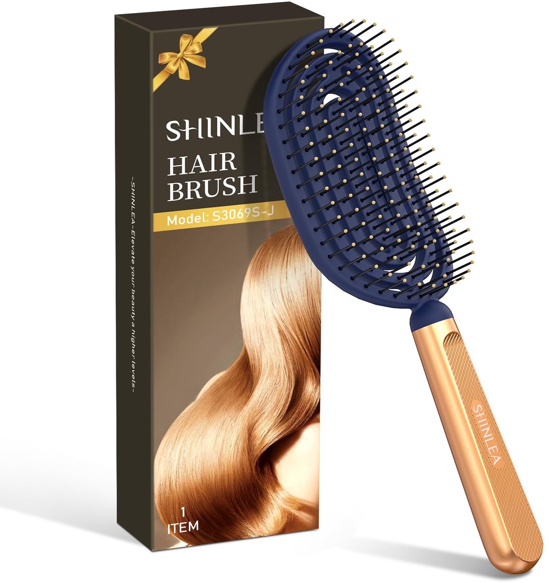 SnelShoppen - SHINLEA Spiraalvormige Ontwarrende Borstel - Geventileerde Haarborstel Voor Nat en Droog Haar - 100% Biovriendelijke Massage-Haarborstel