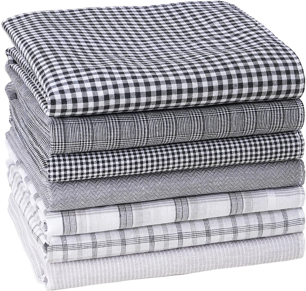 SnelShoppen - Heren Zakdoeken Set Zachte Katoenen Zakdoek Klassieke Plaid Geruit Mannen Zakdoeken Vierkant Zwart M - Perfect voor Feest, Bruiloft en D